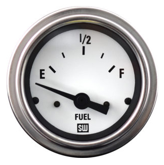 82341-WHT - Stewart Warner Fuel Level Gauge electrical Deluxe Series 0-90 Ohms